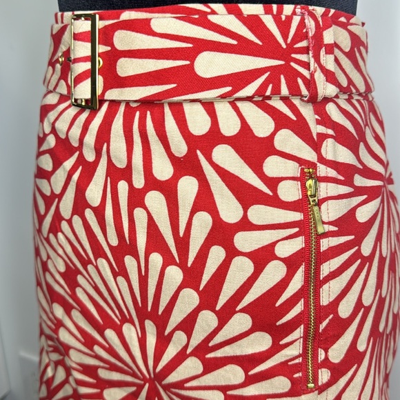 Talbots Petites Floral coral pencil skirt with belt women’s size 16P - Picture 3 of 6